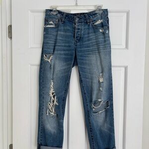 Abercrombie & Fitch Distressed Blue Jeans